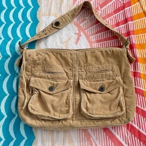 GAP large tan corduroy purse